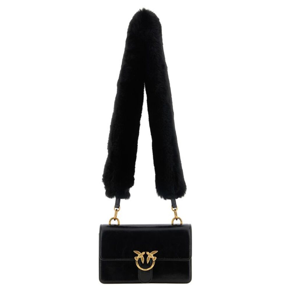 PINKO Black Calfskin Shoulder Women's Bag